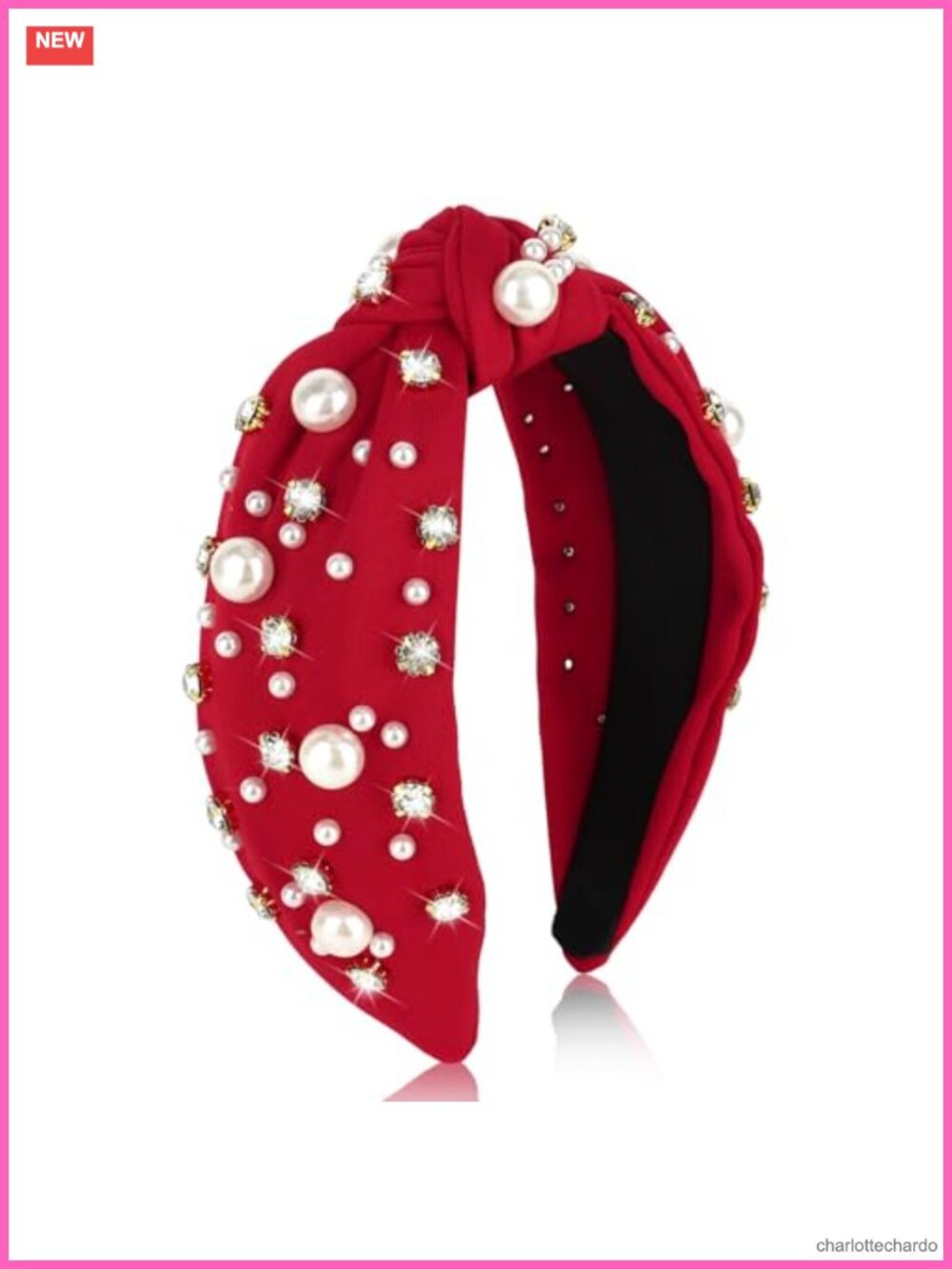 Knotted Headband Pearl Rhinestone Hair Accessory for Women